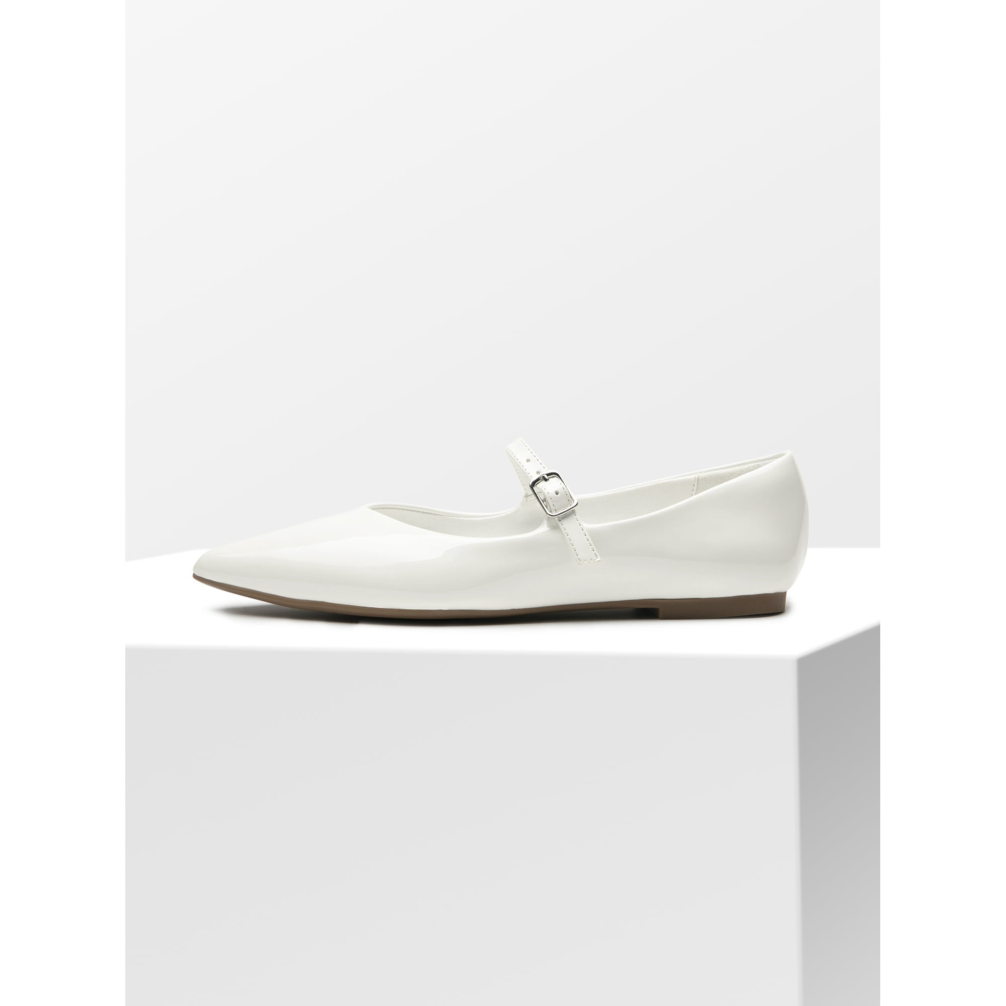 Patent Pointed Toe Mary Jane Flats for Women