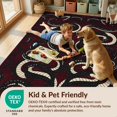 thumbnail image 4 of Design&I 8'x10' Washable Area Rug Snake Coiled Round Reptile Spotted Scale Gothic Print Serpent for Dining Room, Large Office, Lounge, Snag-Free, 4 of 7