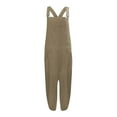 thumbnail image 4 of iHPH7 Overalls for Women Loose Fit, Bib Overalls Women, Corduroy Overalls for Women, Wide Leg Overalls for Women, One Piece Jumpsuits for Women, Khaki L, 4 of 5