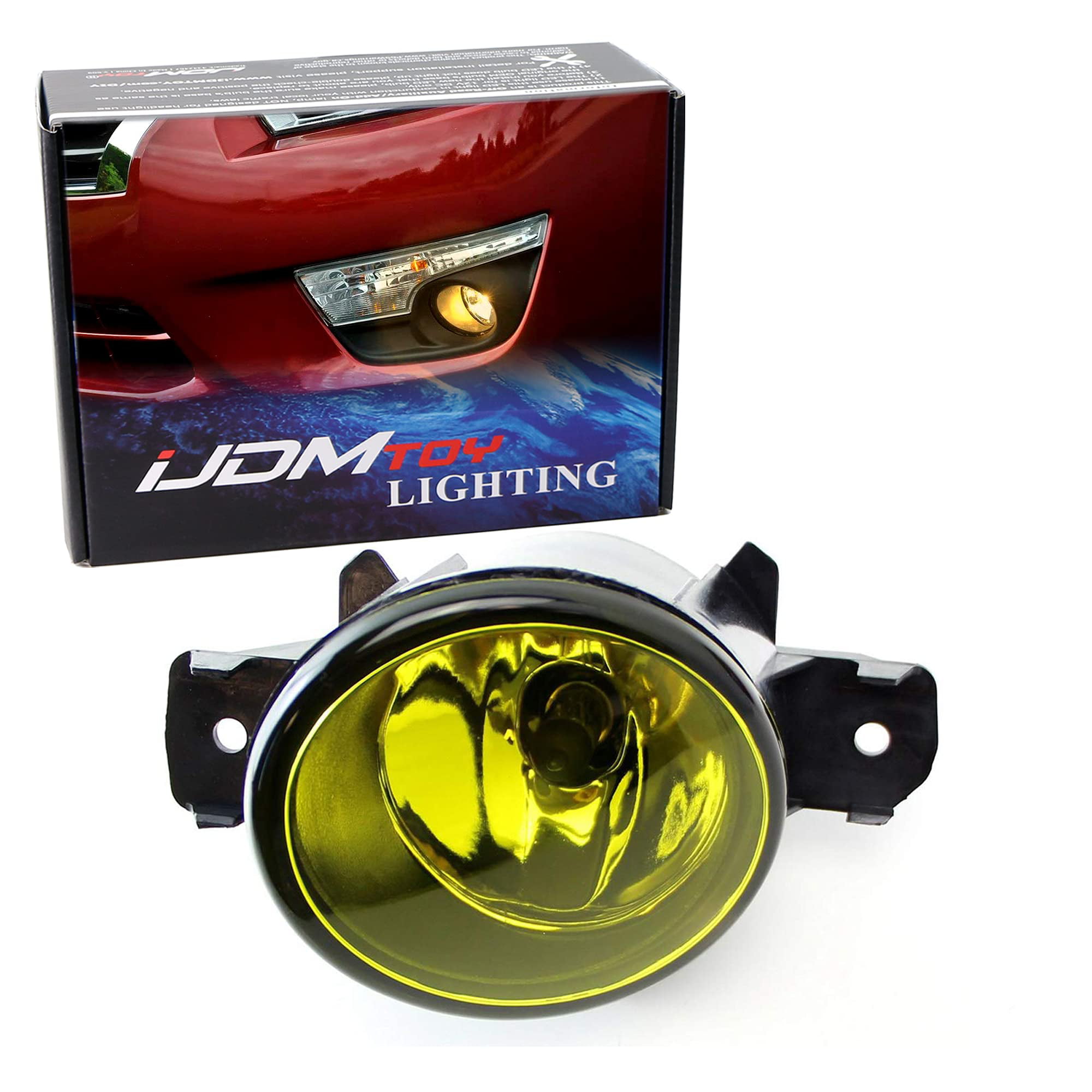 Driver Passenger Side Assembly w/ 2 iJDMTOY Pair of Selective Yellow Lens Halogen Fog Lamps Compatible With Nissan & Infiniti 55W H11 Halogen Bulbs 