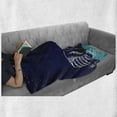thumbnail image 6 of Swan Soft Flannel Fleece Blanket, Silhouette of Big Winged Swan Floating on Waves in Lake Dark Starry Night Graphic Art, Cozy Plush for Indoor and Outdoor Use, 70" x 90", White Blue, by Ambesonne, 6 of 6