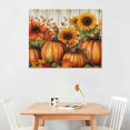 thumbnail image 2 of Autua Pumpkins Sunflowers Harvest Wall Art Halloween Canvas Living Room Bedroom Home Office Wall Decor 20x16in, 2 of 6