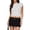White, variant on Polka Dot Crop Tops for Women Casual Fashion T-Shirt Y2k Short Sleeve Blouses for Daily Wear L