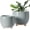 Glaze Blue, variant on Ceramic Plant Pots, 5.1 + 6.4 Inch Footed Pots for Plants, Modern Flower Pots for Home and Office, Indoor Planters with Drainage, Reactive Glaze White