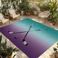 thumbnail image 2 of Outdoor Rug 3x5 ft Hockey Player Outdoor Large Area Rug Non Slip Rubber Sports Ground Ombre Turquoise Purple Front Door Mat RV Rug Carpet Patio Outdoor Rugs for Backyard Balcony Deck Porch Indoor, 2 of 9