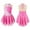 Pink, variant on renvena Girls Sequins Ballet Figure Ice Skating Dress Kids Sleeveless Floral Printed Tutu Skirted Leotard Dance Costume