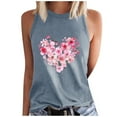 thumbnail image 2 of QUNYINEY Crewneck Tank Top for Women Casual Love Heart Muscle Sleeveless Shirts Loose Summer Tank Tops, 2 of 4