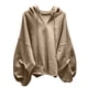 thumbnail image 2 of ICHUANYI Clearance Fashion Women's Casual Long Sleeve Ladies Sweatshirts With Hood Solid Tops(Khaki, XL) ICHUANYI WER2023081514019, 2 of 4