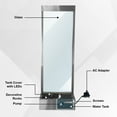 thumbnail image 5 of 72" Modern Free-Standing Steel and Glass Indoor Water Feature with Pump, LED Lights & Decorative Rocks – Elegant Entryway or Living Room Décor, 5 of 11