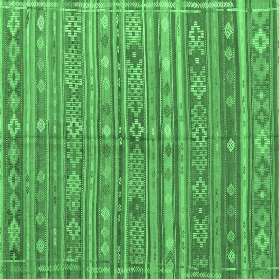 Ahgly Company Indoor Square Persian Emerald Green Traditional Area Rugs, 4' Square