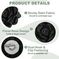 thumbnail image 3 of Pinzas para el cabello con flores, broche de rosa de satén, pinza floral para mujeres en bodas, 2 paquetes y negro, 3 of 7