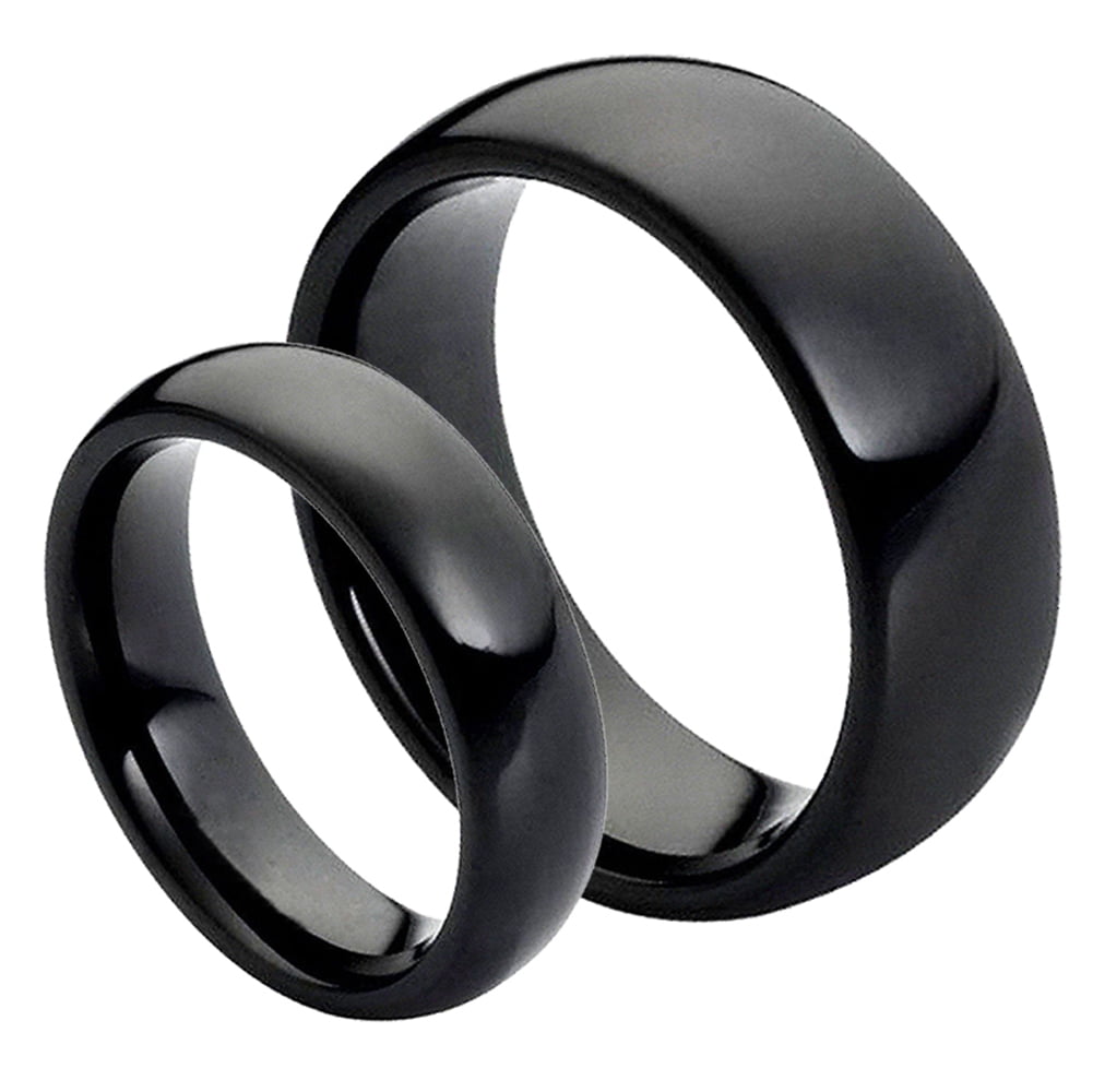 Ladies Size 6 Mens Size 7 His & Her's 8MM/6MM Dragon Design Tungsten Carbide Wedding Band Ring Set