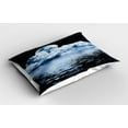 thumbnail image 2 of Ambesonne Moon Pillow Sham 2 Pack, Moon Sets over Clouds, 36"x20", Black Blue White, 2 of 3