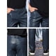 thumbnail image 5 of Pantalones de hombre Inspire Chic de imitación de cuero, ajuste slim, con cremallera, color azul marino, talla 36, 5 of 5