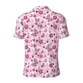 thumbnail image 3 of Vsdgher Flower Butterfly Print Men's Short Sleeve Stretch Polo Shirt, Moisture-Wicking Performance Polo Shirt, 3 of 8