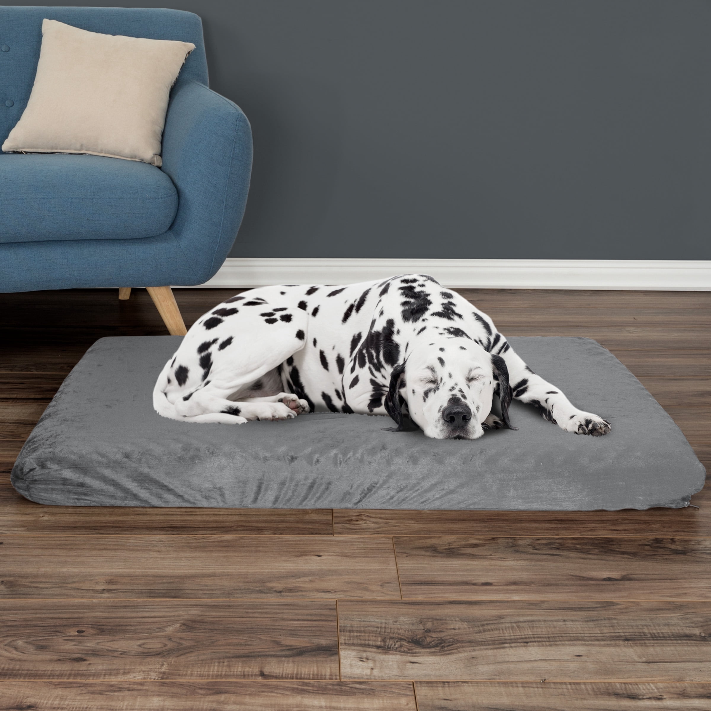 PETMAKER 46x27 Orthopedic Dog Bed with Removable Washable Cover, Gray