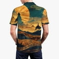 thumbnail image 6 of Salouo Sunset Desert Journey for Men's Short Sleeve Polo Shirts,Polo Shirts for Men Performance Short Sleeve Golf Shirt Athletic Casual Collared T-Shirt-Small, 6 of 8