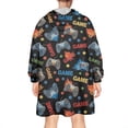 thumbnail image 2 of Wearable Oversized Blanket,Multicolor Controllers Games Text Black Pattern Wearable Blanket Hoodie for Adults,Cozy Hooded Blankets with Super Pockets,Super Warm Fuzzy Pullover for Women & Men, 2 of 6