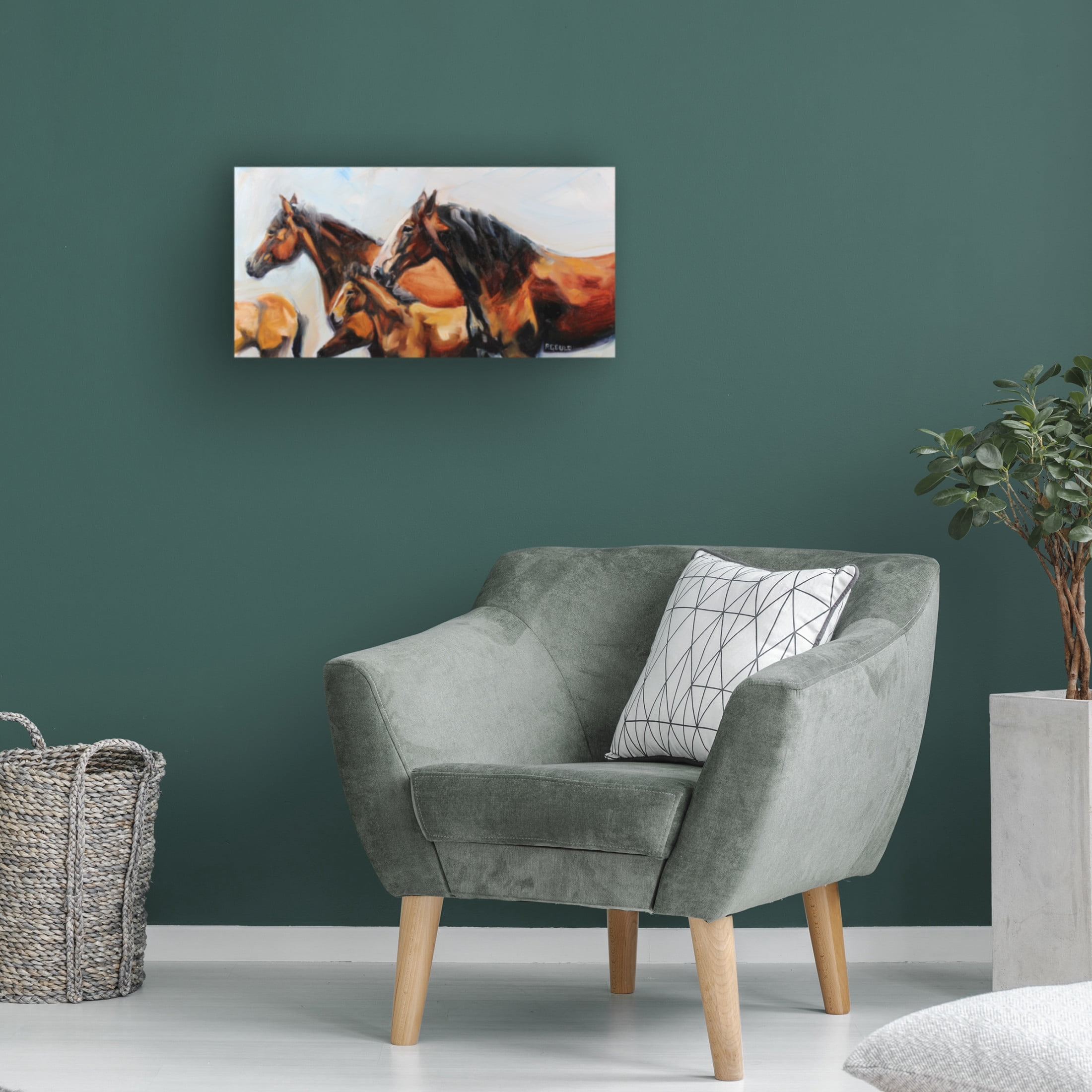 Canvas Wall Art - Renee Gould 'The Herd' Wall Art for Living Room, Bedroom, or Office Décor by Trademark Fine Art - 32 x 16 Inches