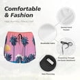 thumbnail image 4 of Bixox Women's Beach with Palm Trees pattern 2 in 1 Running Shorts - Lightweight Athletic Workout Gym Yoga Shorts Liner with Pockets - Large, 4 of 7