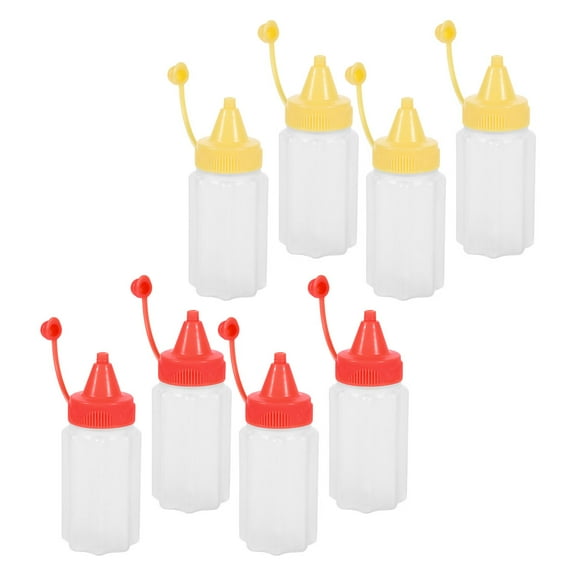 HEMOTON 8Pcs Small Squeeze Bottles Portable Leak-Proof for Sauce Dispensing Kitchen Use
