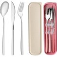 thumbnail image 1 of shiyou-Travel Utensils with Case, 2 Sets Reusable Utensils Set with Case, Camping Utensil Set, Portable Silverware Lunch Utensils Set for Work Camping School, 1 of 4