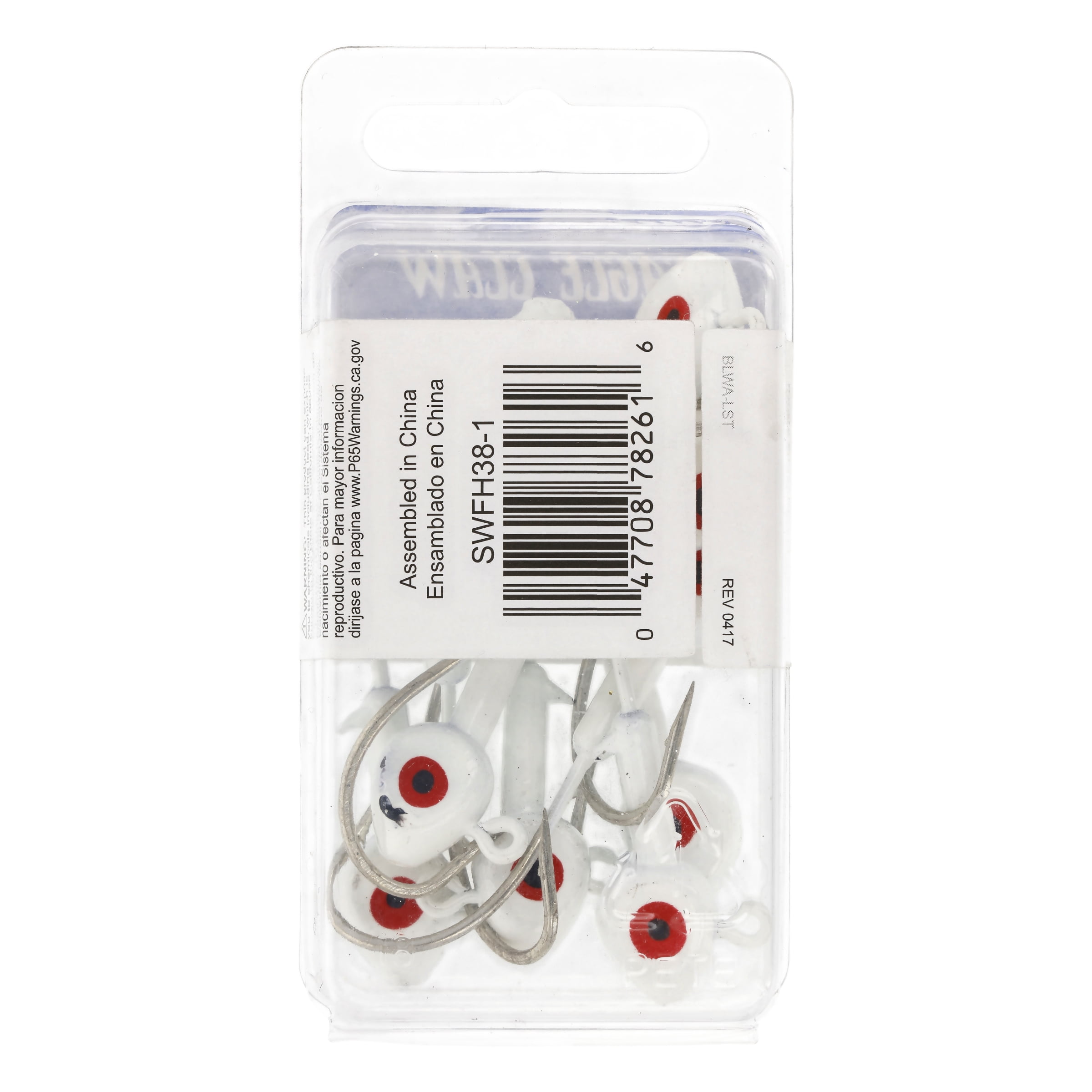 Eagle Claw Saltwater Fish Head Fishing Jig, White, 3/8 oz.