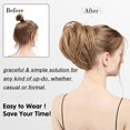thumbnail image 4 of Chignon en Désordre Pièce de Cheveux Faux Chignon Élastique Fibre Synthétique Résistant à la Chaleur Extension Queue de Cheval Courte Noire Instantanée Chignons Élastique pour Femmes Noires Filles, 4 of 6
