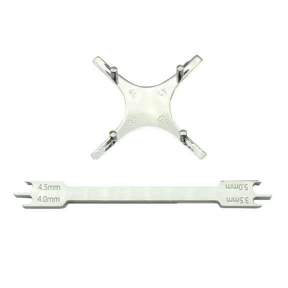 2Pcs Orthodontic Positioning Set: Bracket Gauge   Cross Locator (3.5-5mm 4 Sizes)​