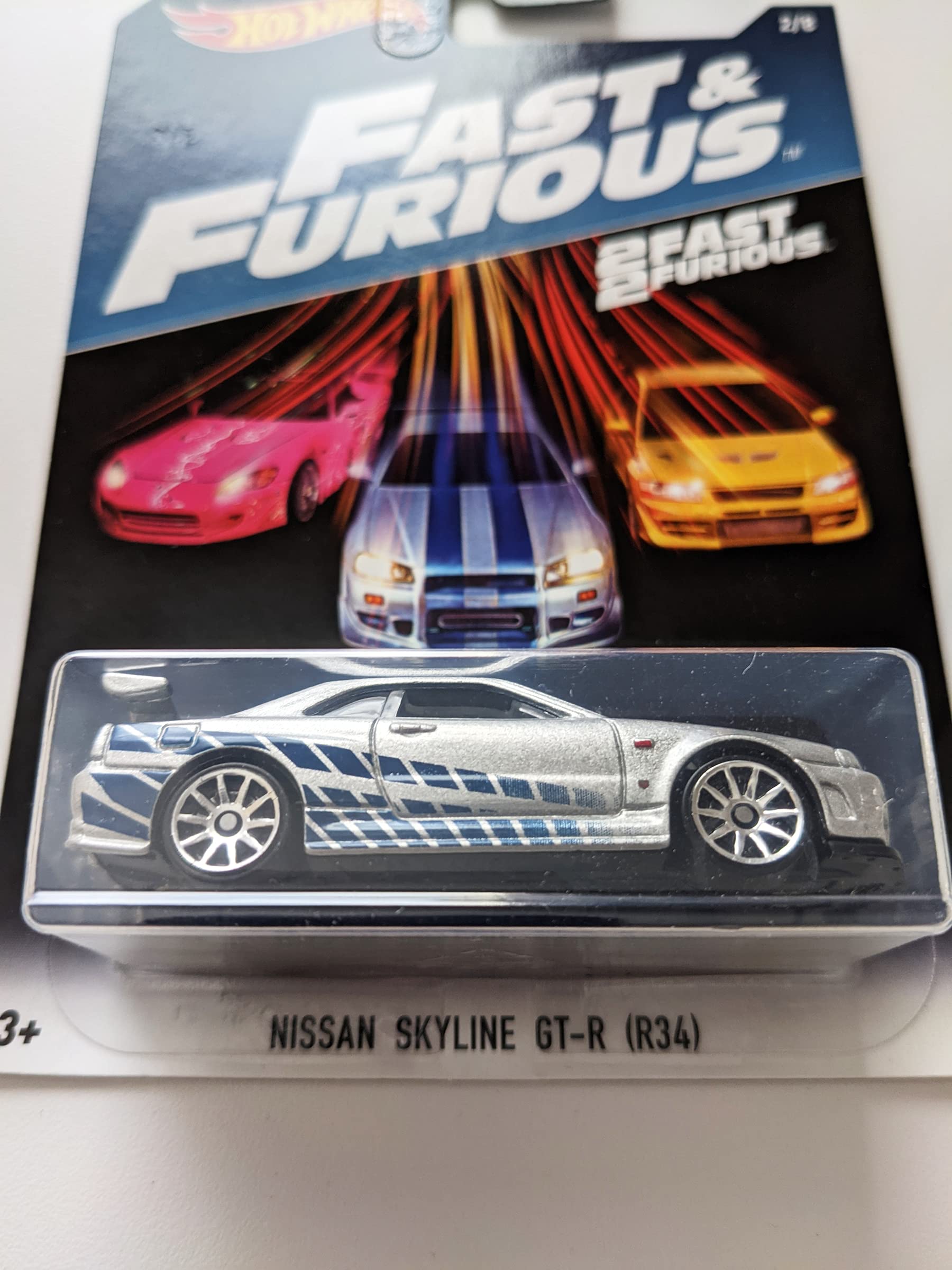 Hot Wheels 2017 Fast and Furious Nissan skyline GT-R R34 silver/blue 2 fast 2 furious 2/8 | Walmart Canada