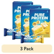 (3 pack) Pure Protein Bars, Lemon Cake, 20g Protein, Gluten Free, 1.76 oz, 6 Ct