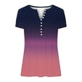 thumbnail image 5 of Delayuji Short Sleeve Womens Tops 2025 Spring Neck Casual Print Tunic T Shirts Womens Tops Purple Xxl Polyester,Spandex Short Sleeve Shirts for Women, 5 of 5