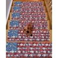 thumbnail image 2 of Independence Day Stair Treads Non Slip for Steps Patriotic U.S. Flag Style Blue Red Flowers 15 Pcs Reusable Adhesive Stair Runner Mats for Dogs Elders Carpet Treads Rugs for Staircase 8x30 In, 2 of 7