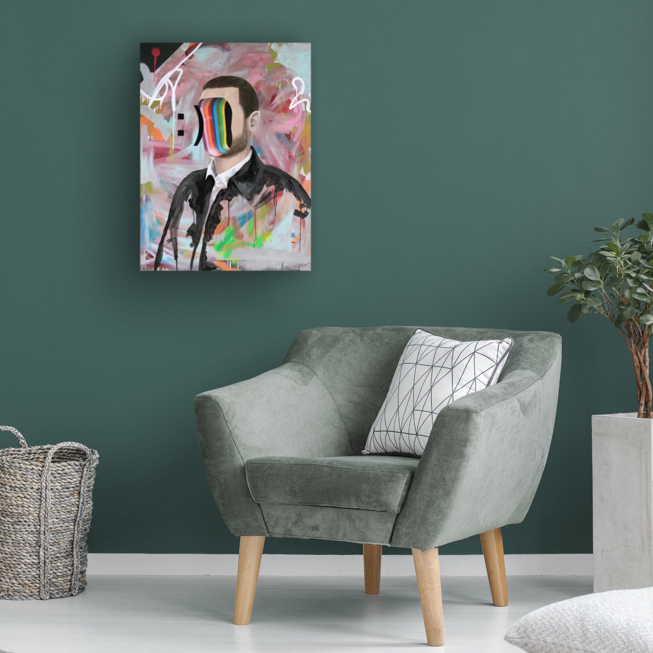 Trademark Fine Art Famous When Dead Smiley Face Canvas Wall Art