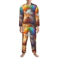 thumbnail image 3 of Picia Rainbow Lamb Breakfast Pattern Men’s Long-Sleeve Sleepwear Set - Soft 2-Piece Loungewear with Pockets, Comfy PJs for Relaxing Nights-Medium, 3 of 7