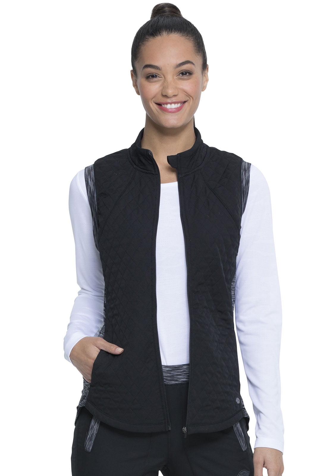 Dickies Dickies Dynamix Women Scrubs Vest, Quilted Zip Front Vest