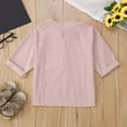 thumbnail image 4 of Hiijoy Big Boys Cotton Linen Summer Shirt 3/4 Sleeve Henley T-Shirt Solid Casual T Shirt, 4 of 7