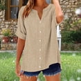 thumbnail image 4 of Camisetas Casuales de Manga Corta con Cuello en V Impreso Botón de Verano Suelto Y de Moda, 4 of 5