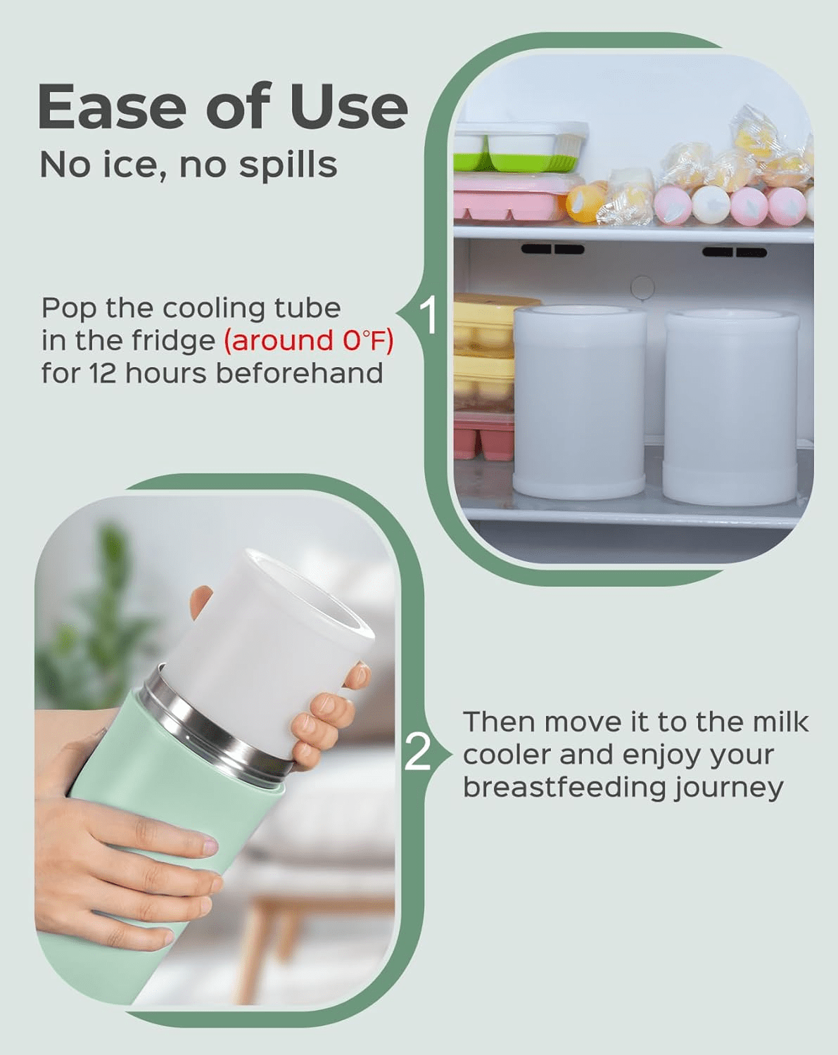 MPow 22oz Breastmilk Cooler with 360° 24 Hours Cooling, Portable Milk Chiller Set with 2 Baby Bottles, Breast Milk Storage Bags Freezer, BPA Free for On the Go Baby Feeding