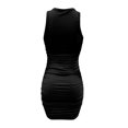 thumbnail image 3 of Summer Dresses, Dresses for Women,Women's Sleeveless Round Neck Pleated Bodycon Dress Stretchy Elastic Fit Casual Summer Flowy Comfortable Fashionable Trendy Outfit, 3 of 4
