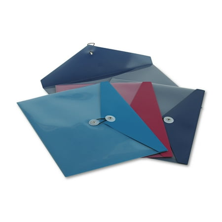 Pendaflex Poly Booklet Envelope, Side Opening, 12 1/2 x 9 1/4, 3 Colors, 4/Pack