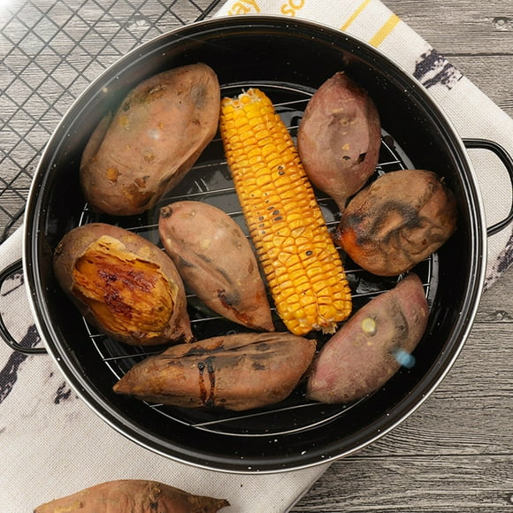 OULII 1 Set of Roasting Pan with Lid for Household Roasted Pot Non-coating