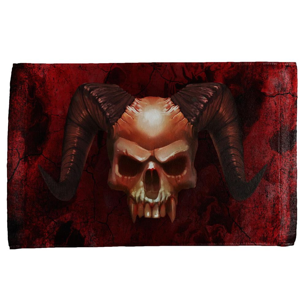 Halloween Horned Demon Skull From Hell All Over Hand Towel