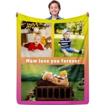 Custom Blanket with Picture Customized Blankets with Photos Christmas Personalized Blankets and Throws Custom Gifts for Grandma Photo Blanket Picture Blanket Customized Customizable Blanket for Bed