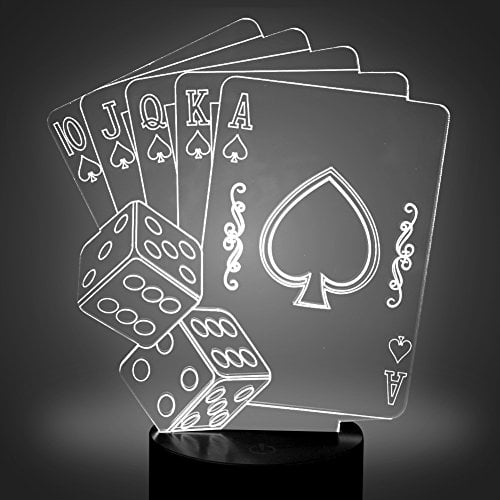 Night Light Casino Poker 3D Lamps Optical Illusion Club Decor Bedrooms LED Decor 
