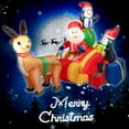 thumbnail image 4 of Patiojoy 6FT Long Christmas Inflatable Santa Claus & Penguin on Sleigh Blow Up Reindeer Pulling Sleigh Lighted Inflatable Santa Claus Carrying Gifts, 4 of 10