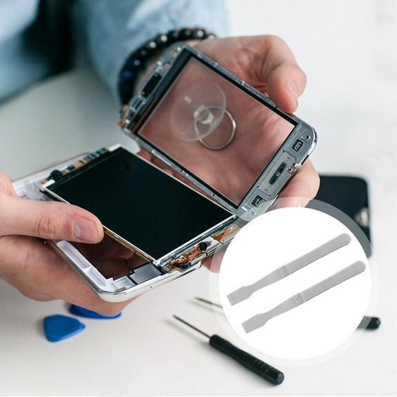 DEEPCRAFF Thin Edge Stainless Steel Pry Tool for Electronic Devices, Silver, 10Pcs