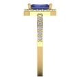 thumbnail image 3 of 1.92 ct Emerald Cut Simulated Tanzanite Halo Engagement Ring for Women in 18K Yellow Gold, 3 of 5