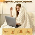 thumbnail image 5 of Electric Heated Blanket Throw 50" x 60" Soft Ribbed Faux Fur Flannel Fast Heating 12 Heat Levels 1–12H Timer & Overheat Protection & Auto Shut-Off & ETL FCC & Machine Washable Heated Throw (White), 5 of 8