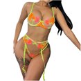 thumbnail image 1 of Conjunto de lencería de malla exquisita para mujer, sujetador, liga y bragas, picardías, ropa de dormir recortada Fridja nalpqowj40702, 1 of 6